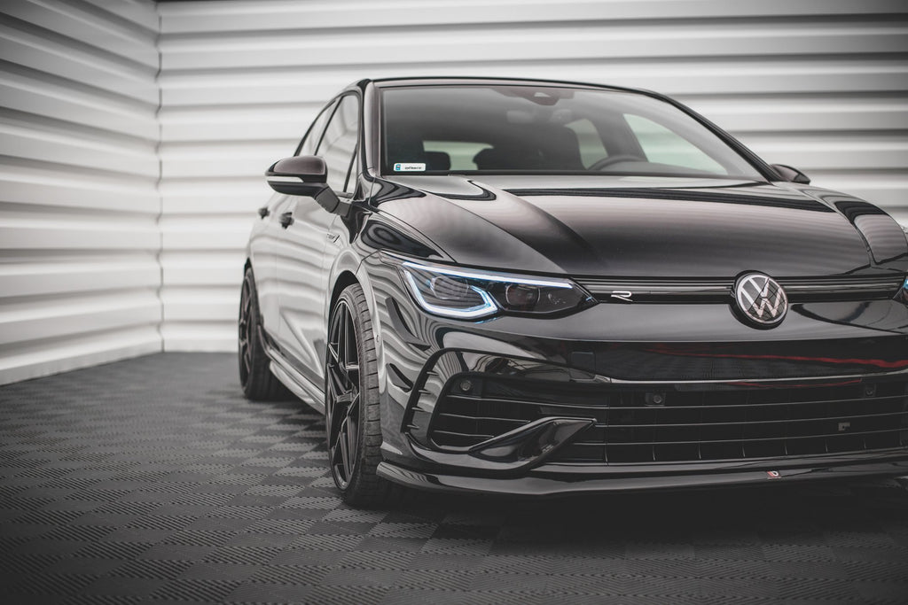 Maxton Design Street+ Spoilerlippe Front Ansatz V.5 passend für VW Golf R Hatchback / Variant Mk8 schwarz Hochglanz