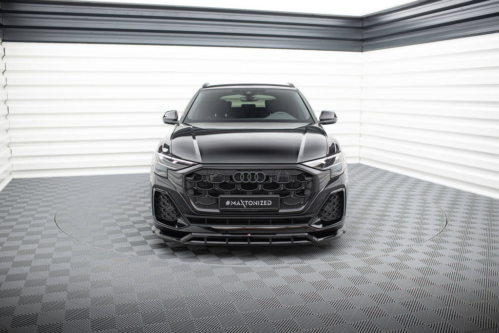 Maxton Design Street+ Spoilerlippe Front Ansatz passend für Audi SQ8 / Q8 S-Line Mk1 Facelift schwarz Hochglanz