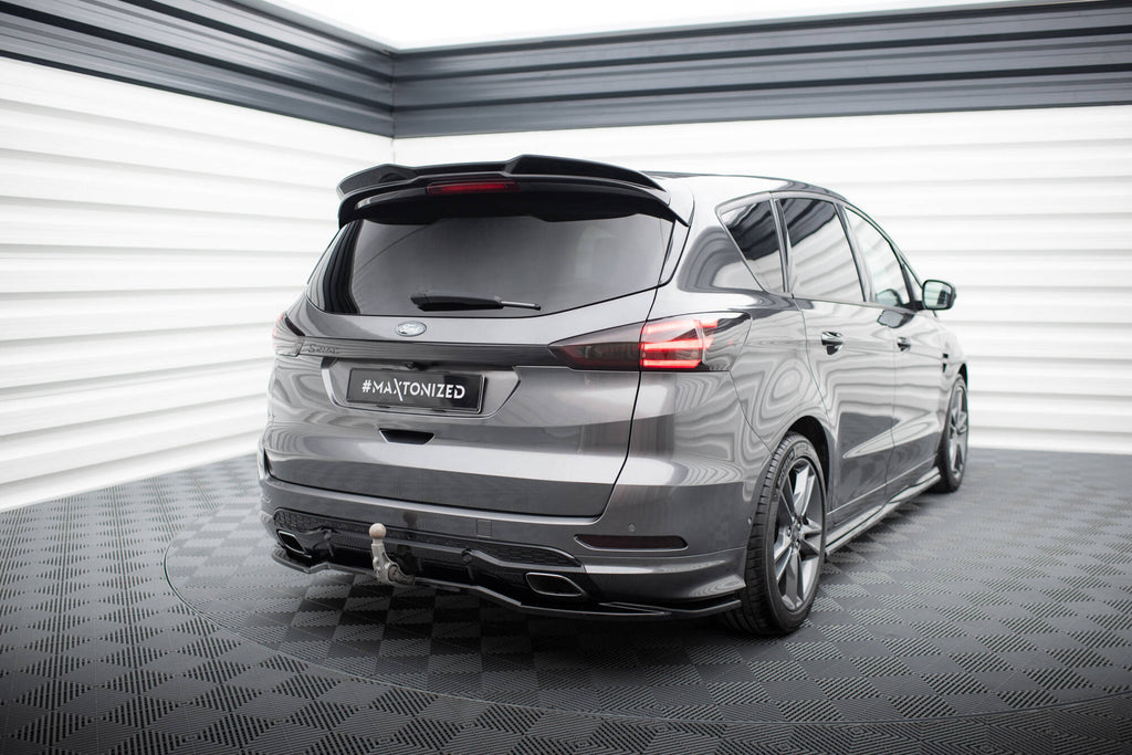 Maxton Design Street+ Mittlerer Diffusor RACE passend für Ford S-Max ST-Line Mk2 Facelift schwarz Hochglanz