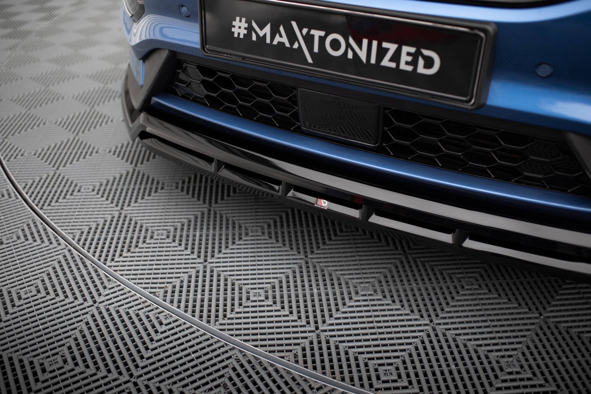 Maxton Design Street+ Spoilerlippe Front Ansatz passend für Ford Edge ST Mk2 Facelift schwarz Hochglanz
