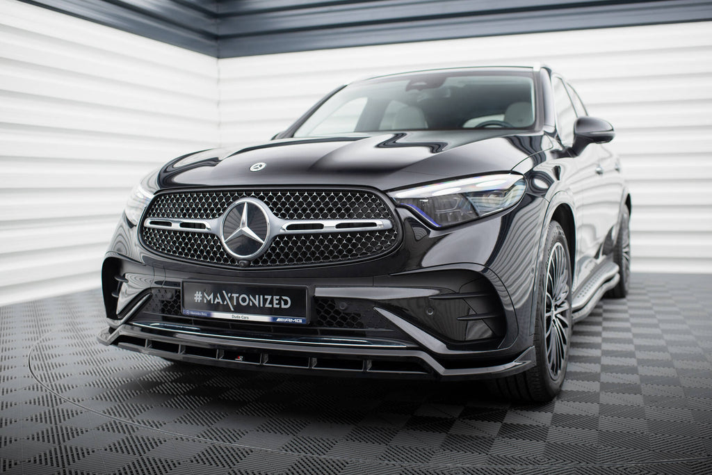 Maxton Design Street+ Spoilerlippe Front Ansatz passend für Mercedes-Benz GLC SUV / Coupe AMG-Line X254 / C254 schwarz Hochglanz