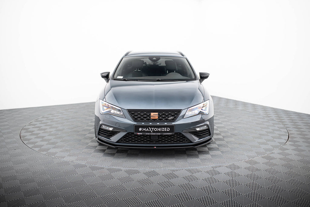 Maxton Design Street+ Spoilerlippe Front Ansatz V.4 passend für Seat Leon Cupra / FR Mk3 FL schwarz Hochglanz