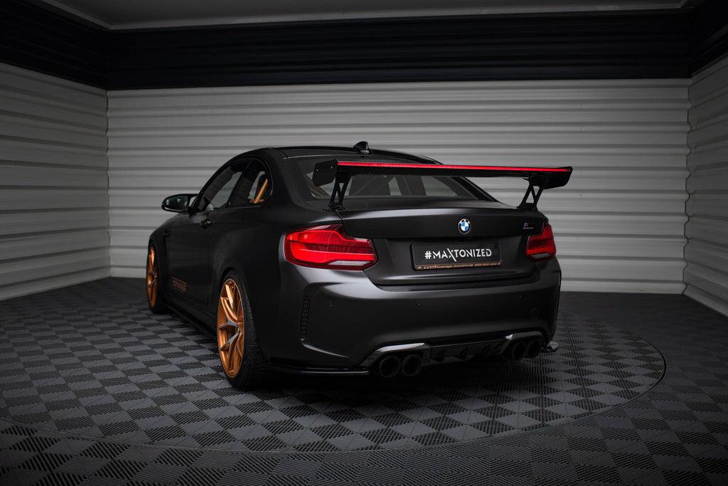 Maxton Design Carbon Spoiler With External Brackets Uprights + LED BMW M2 F87 / 2 / 2 M-Paket F22 für BMW M2 F87