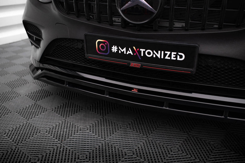Maxton Design Street+ Spoilerlippe Front Ansatz passend für Mercedes-Benz GLC Coupe AMG-Line /43 AMG C253 schwarz Hochglanz