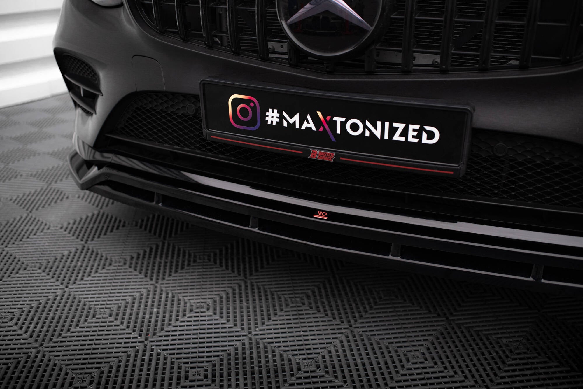 Maxton Design Street+ Spoilerlippe Front Ansatz passend für Mercedes-Benz GLC Coupe AMG-Line /43 AMG C253 schwarz Hochglanz