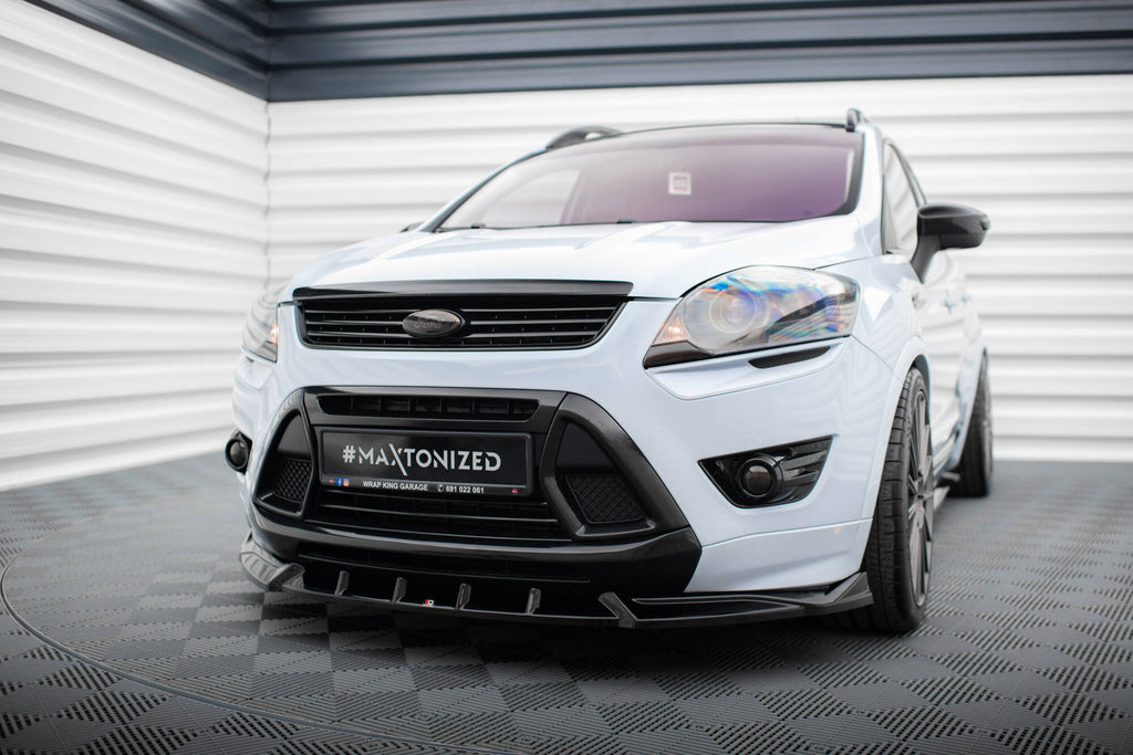 Maxton Design Street+ Spoilerlippe Front Ansatz passend für Ford Kuga ST Mk1 schwarz Hochglanz