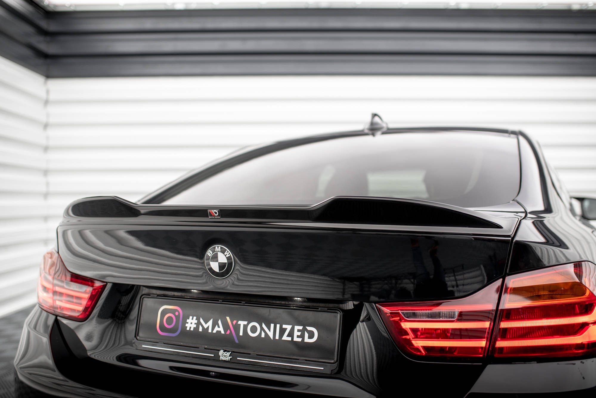 Maxton Design Spoiler CAP 3D passend für BMW 4er Gran Coupe Standard / M-Paket F36 / F36 Facelift schwarz Hochglanz