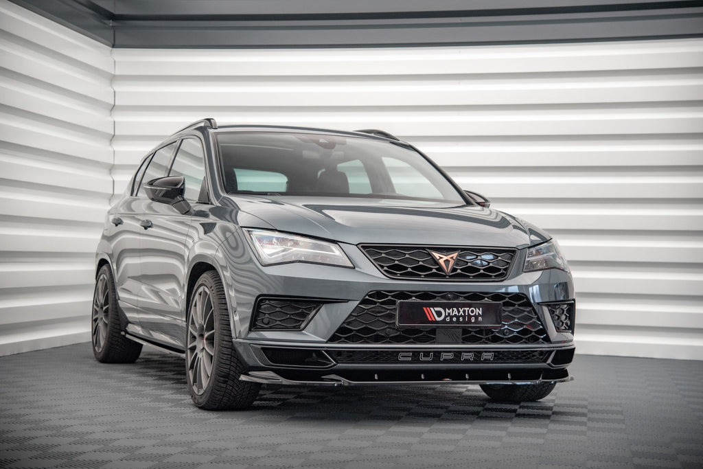 Maxton Design Street+ Spoilerlippe Front Ansatz V.2 passend für Cupra Ateca Mk1 schwarz Hochglanz
