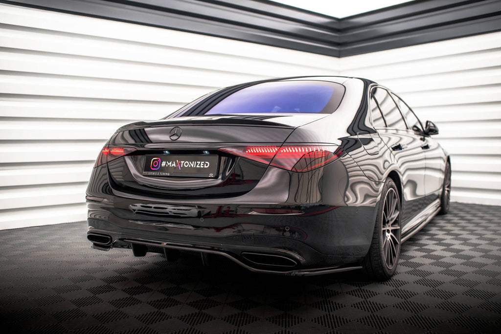 Maxton Design Spoiler CAP 3D passend für Mercedes-Benz S AMG-Line W223 schwarz Hochglanz