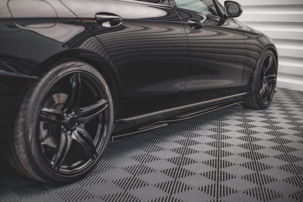 Maxton Design Street+ Seitenschweller Leisten passend für Mercedes-Benz E W213 schwarz Hochglanz
