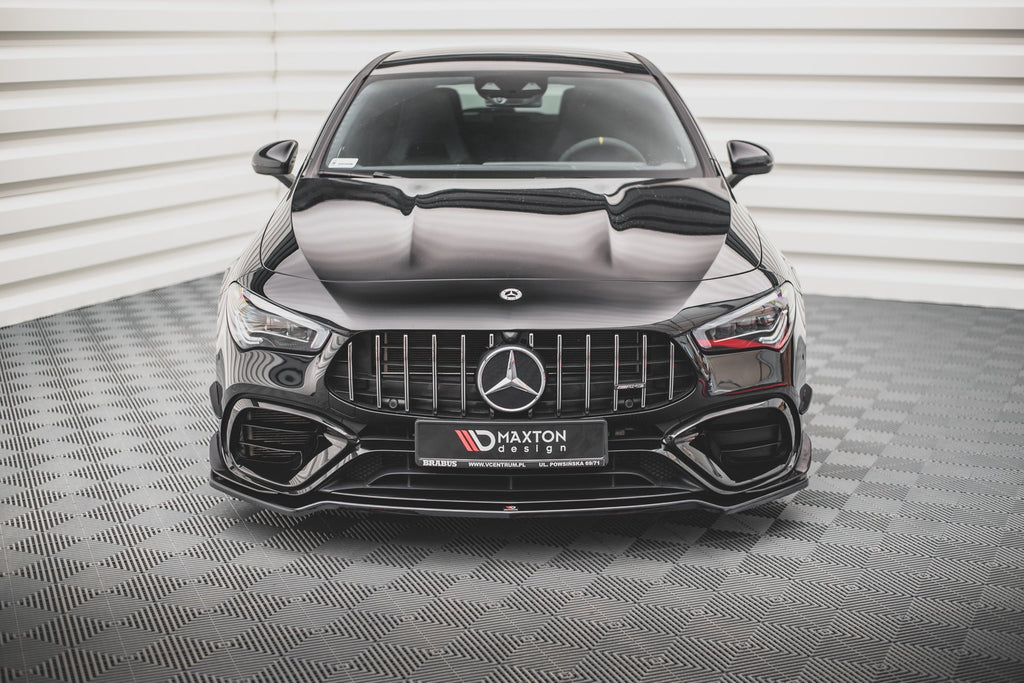 Maxton Design Street+ Spoilerlippe Front Ansatz V.1 passend für Mercedes-AMG CLA 45 Aero C118 schwarz Hochglanz
