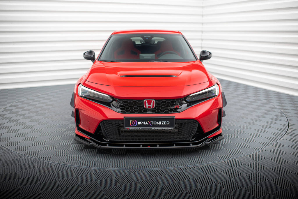 Maxton Design Street+ Spoilerlippe Front Ansatz V.3 passend für Honda Civic Type-R Mk 11 schwarz Hochglanz