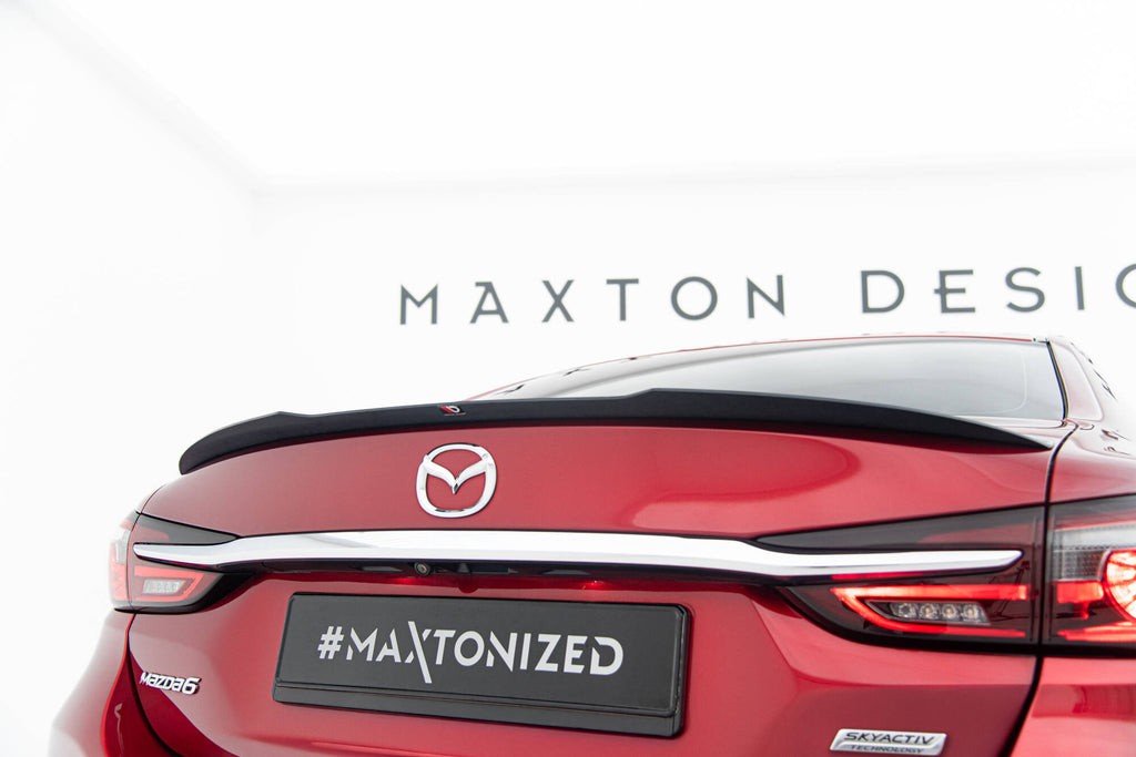 Maxton Design Spoiler CAP passend für Mazda 6 Limousine GJ (Mk3) Facelift schwarz Hochglanz