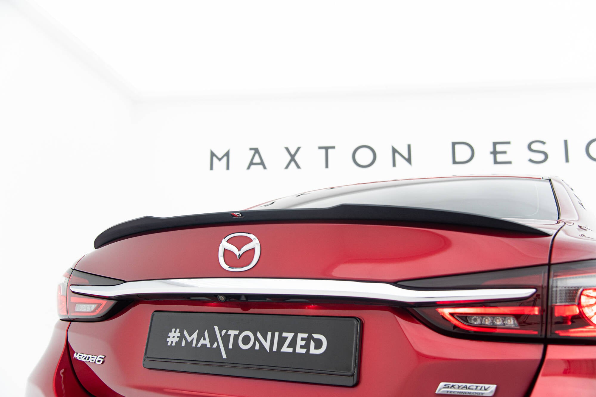 Maxton Design Spoiler CAP passend für Mazda 6 Limousine GJ (Mk3) Facelift schwarz Hochglanz