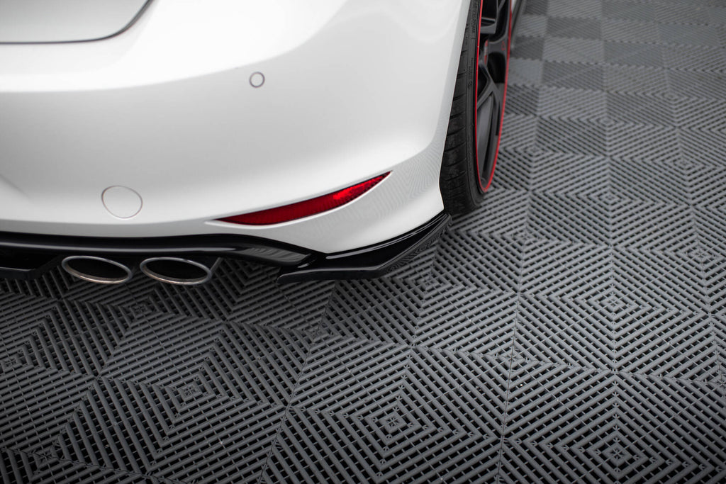 Maxton Design Heck Ansatz Flaps Diffusor passend für v.2 VW GOLF 7 R schwarz Hochglanz