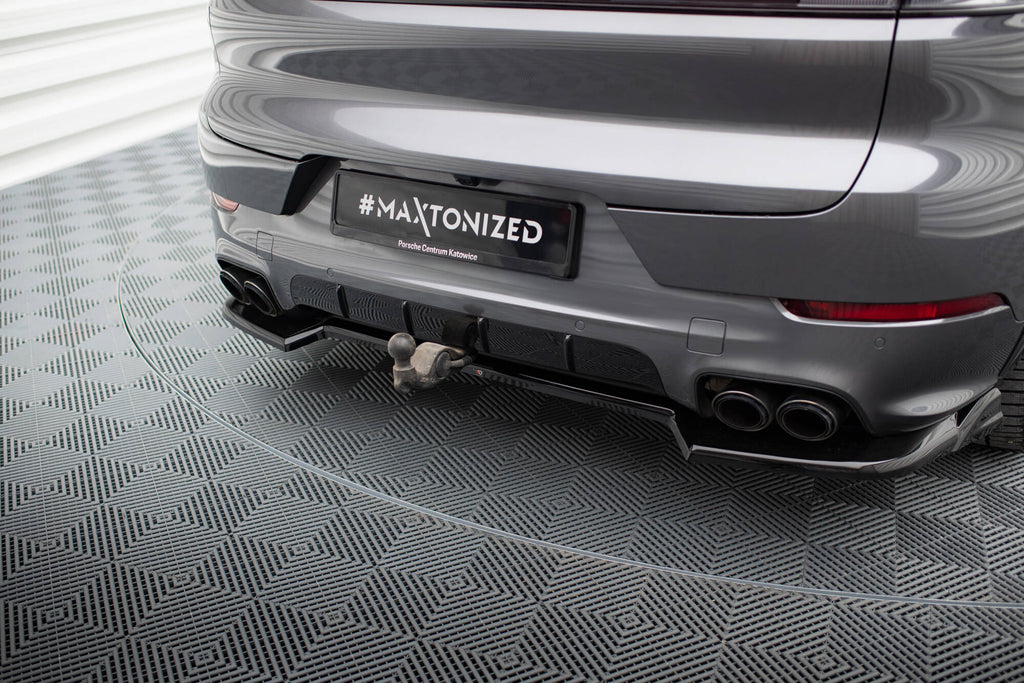 Maxton Design Heckansatz Porsche Cayenne Sport Design / Turbo SUV / Coupe Mk3 Facelift schwarz Hochglanz für Porsche Cayenne Mk3 Facelift