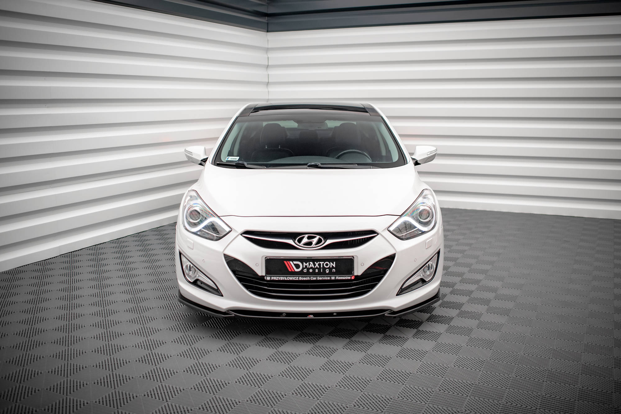 Maxton Design Street+ Spoilerlippe Front Ansatz passend für Hyundai I40 Mk1 schwarz Hochglanz