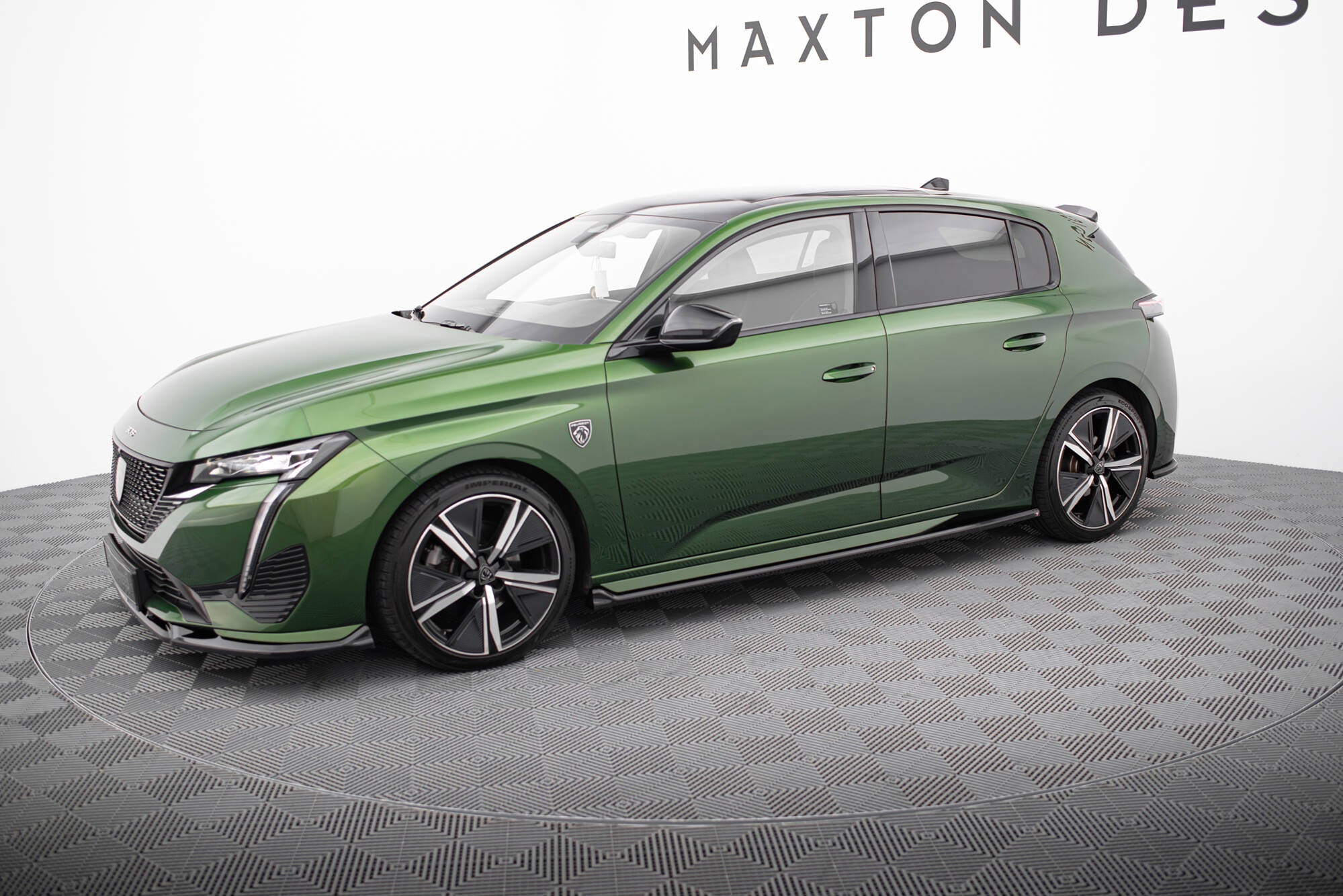Maxton Design Street+ Seitenschweller Leisten passend für Peugeot 308 GT Hatchback Mk3 schwarz Hochglanz
