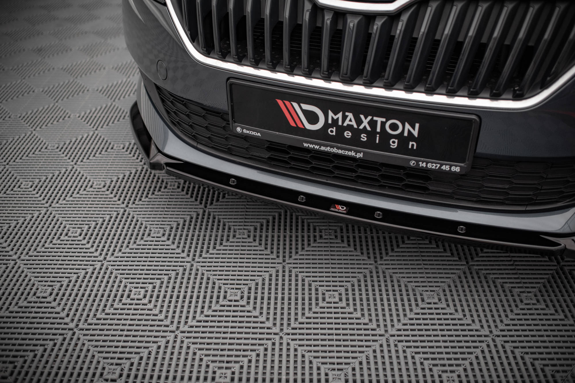 Maxton Design Street+ Spoilerlippe Front Ansatz passend für Skoda Fabia Mk3 Facelift schwarz Hochglanz