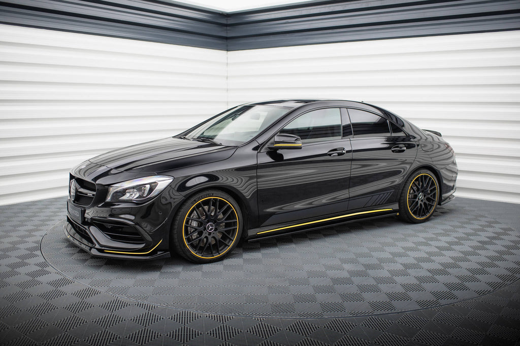 Maxton Design Street+ Seitenschweller Leisten passend für Mercedes-AMG CLA 45 C117 Facelift schwarz Hochglanz