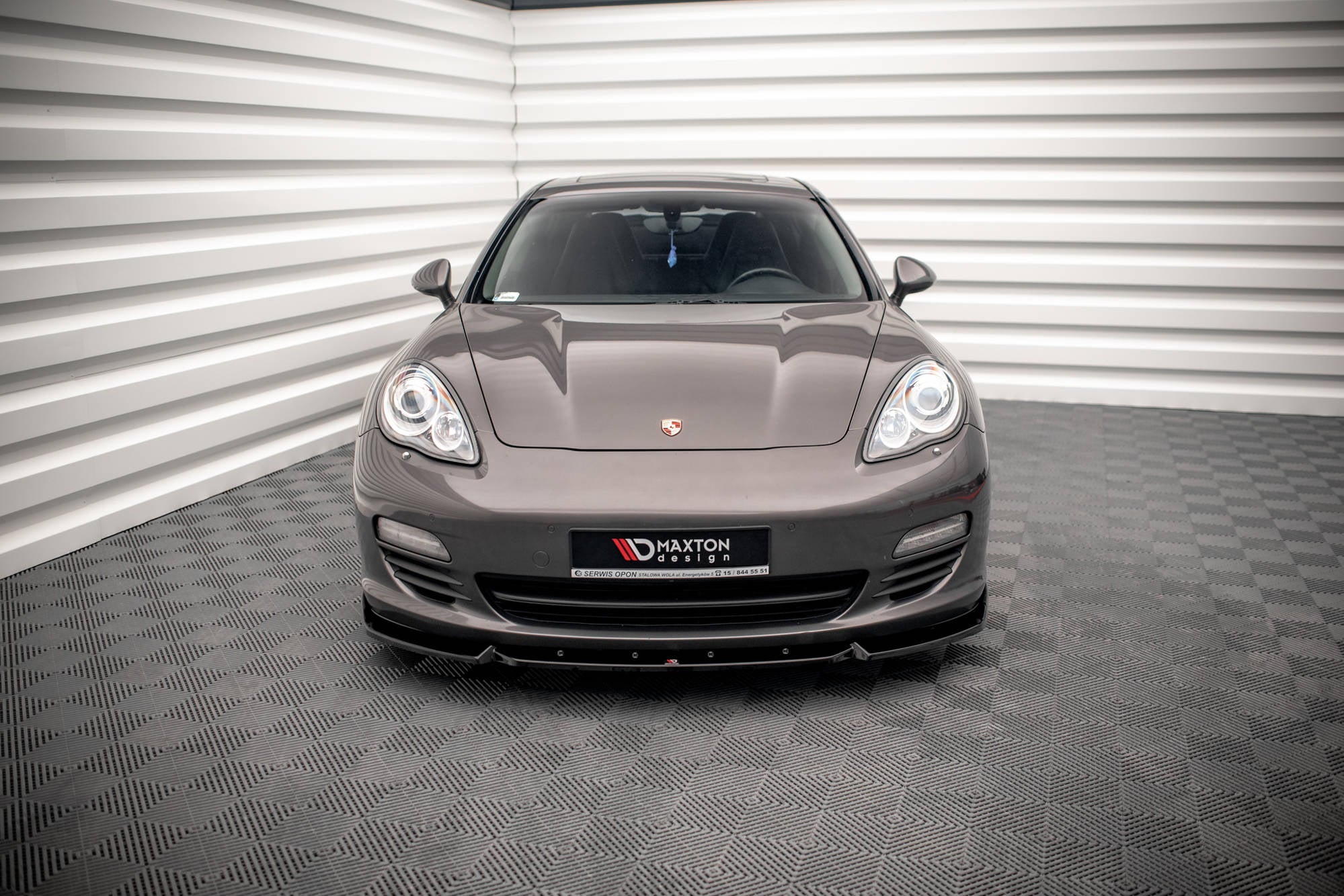 Maxton Design Street+ Spoilerlippe Front Ansatz V.2 passend für Porsche Panamera / Panamera Diesel 970 schwarz Hochglanz