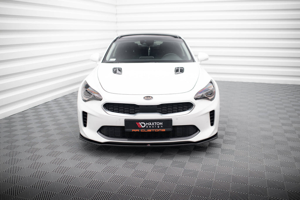 Maxton Design Street+ Spoilerlippe Front Ansatz V.1 passend für Kia Stinger GT / GT-Line / Standard Mk1 schwarz Hochglanz