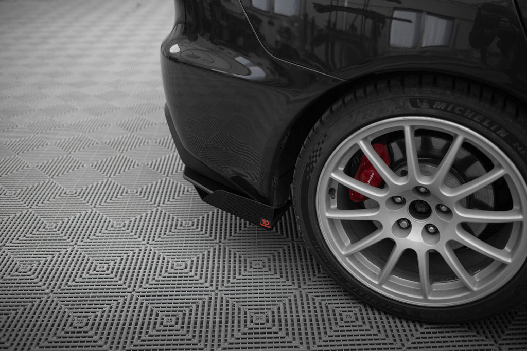 Maxton Design Street Pro Heck Ansatz Flaps Diffusor + Flaps passend für Mitsubishi Lancer EVO X schwarz Hochglanz