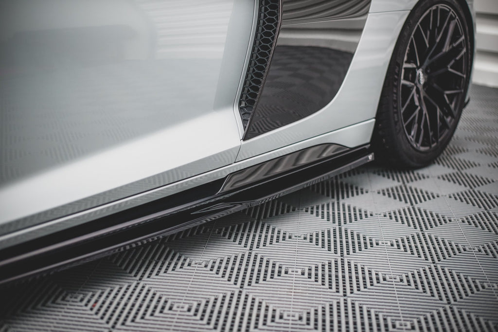 Maxton Design Street+ Seitenschweller Leisten passend für Audi R8 Mk2 Facelift schwarz Hochglanz