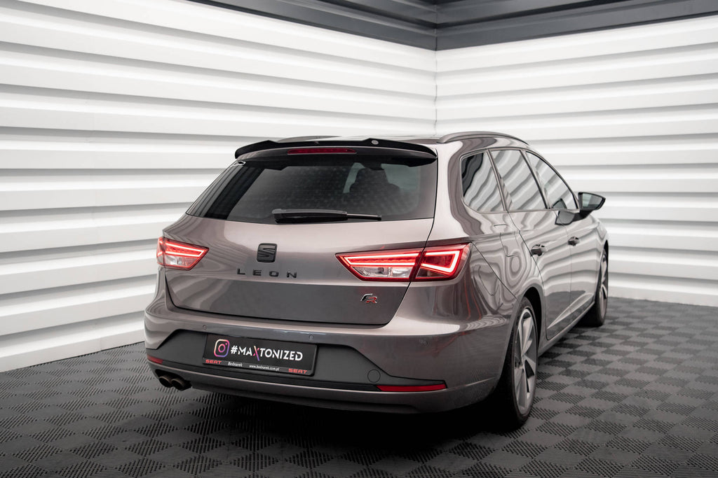 Maxton Design Spoiler CAP passend für Seat Leon FR Sportstourer Mk3 schwarz Hochglanz