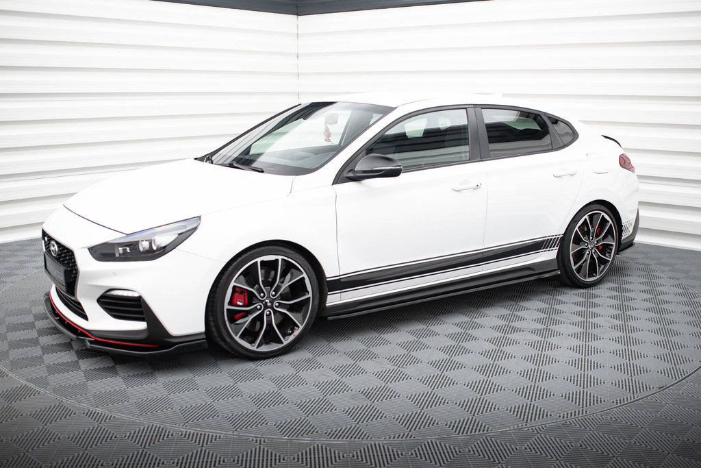Maxton Design Street+ Seitenschweller Leisten passend für V.4 Hyundai I30 N / N-Line Hatchback / Fastback Mk3 / Mk3 Facelift schwarz Hochglanz