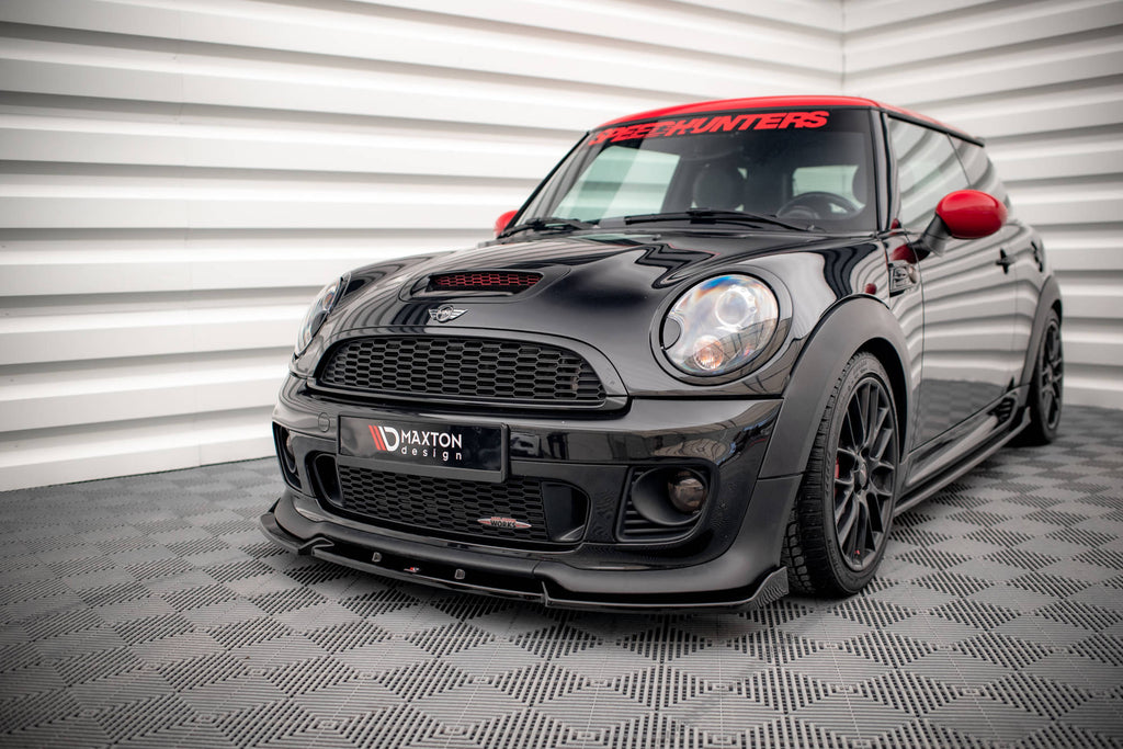 Maxton Design Street+ Spoilerlippe Front Ansatz V.3 passend für Mini Cooper John Cooper Works R56 schwarz Hochglanz