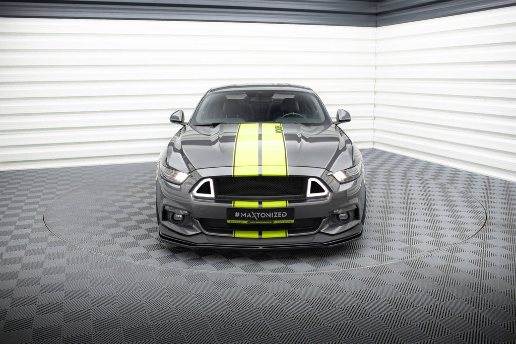 Maxton Design Street+ Spoilerlippe Front Ansatz passend für Ford Mustang GT Mk6 schwarz Hochglanz