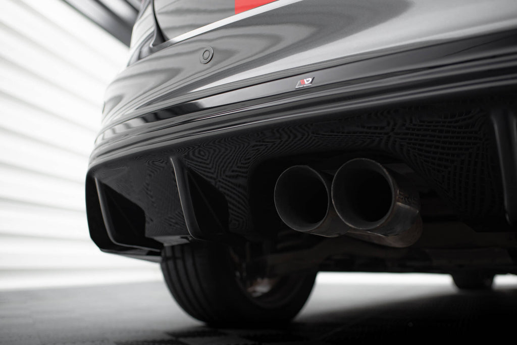 Maxton Design Diffusor Heck Ansatz passend für Ford Focus ST Mk3 Facelift (RS-Look) schwarz Hochglanz