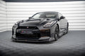 Maxton Design Street+ Spoilerlippe Front Ansatz V.1 passend für Nissan GTR R35 Facelift schwarz Hochglanz