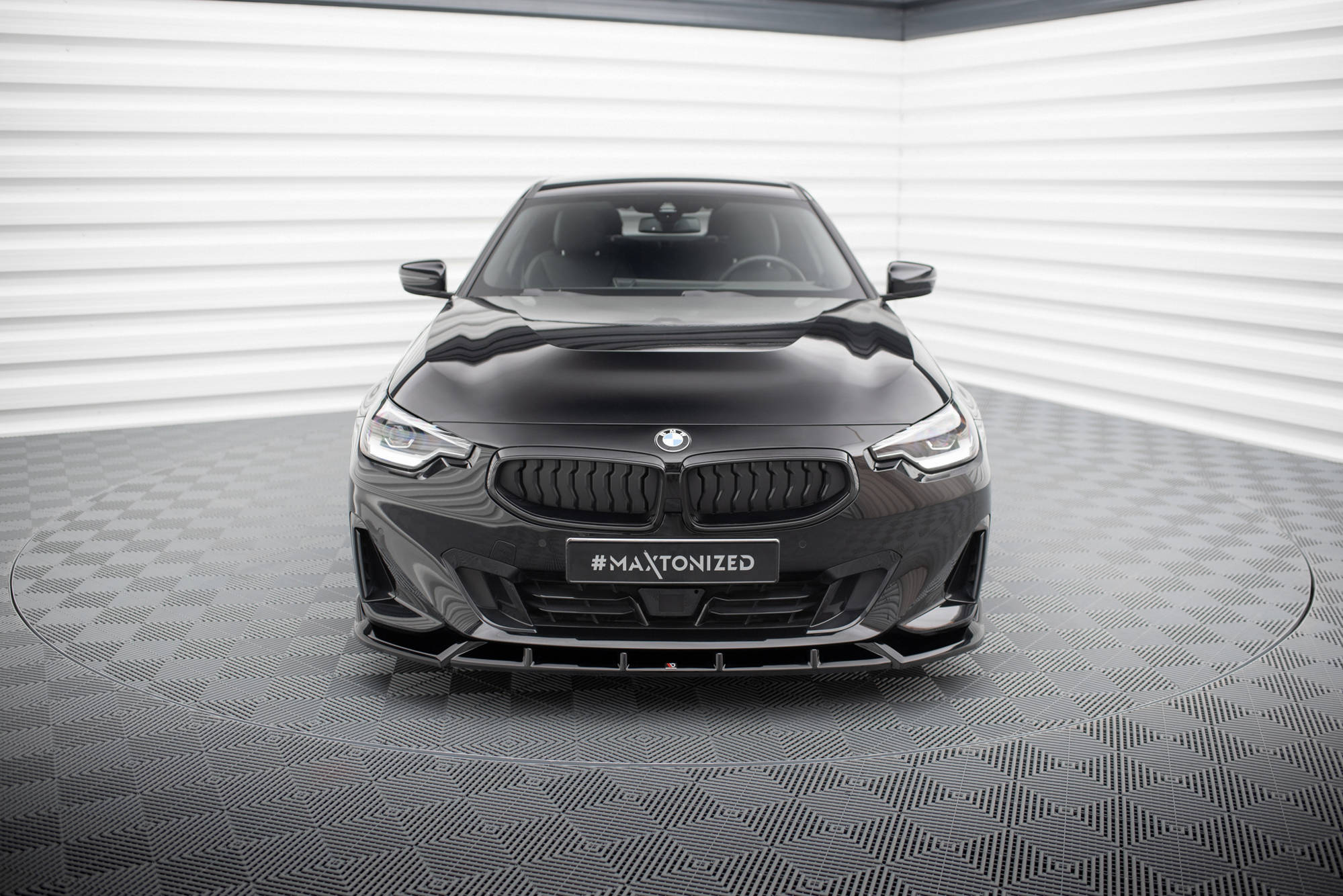Maxton Design Street+ Spoilerlippe Front Ansatz V.2 passend für BMW 2 Coupe G42 schwarz Hochglanz