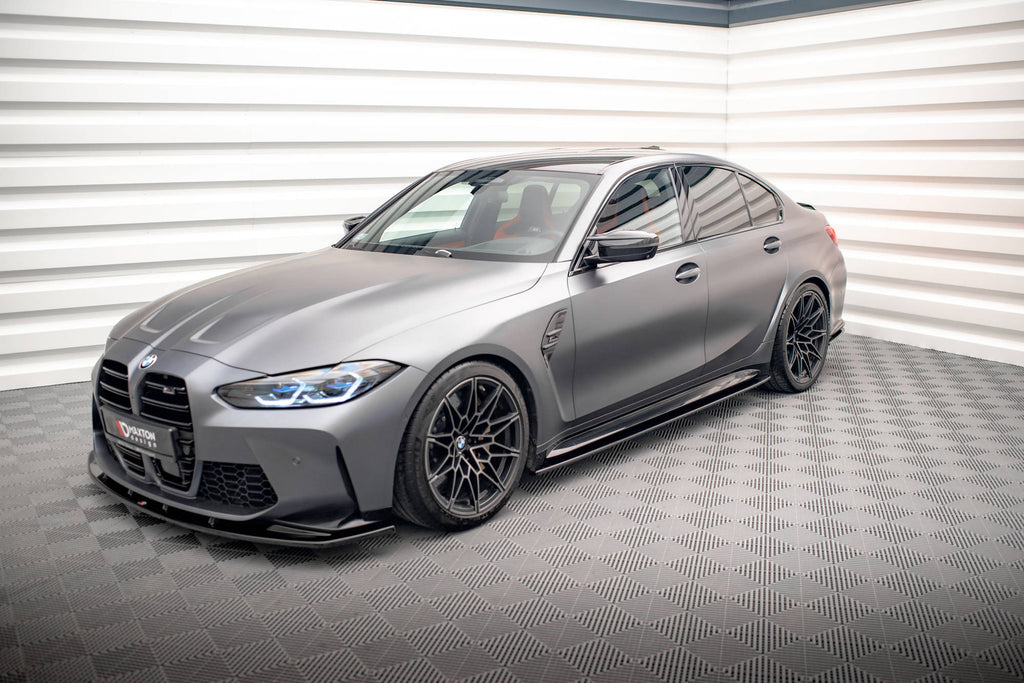 Maxton Design Street+ Seitenschweller Leisten passend für V.1 passend für BMW M3 Limousine / Touring G80 / G81 schwarz Hochglanz