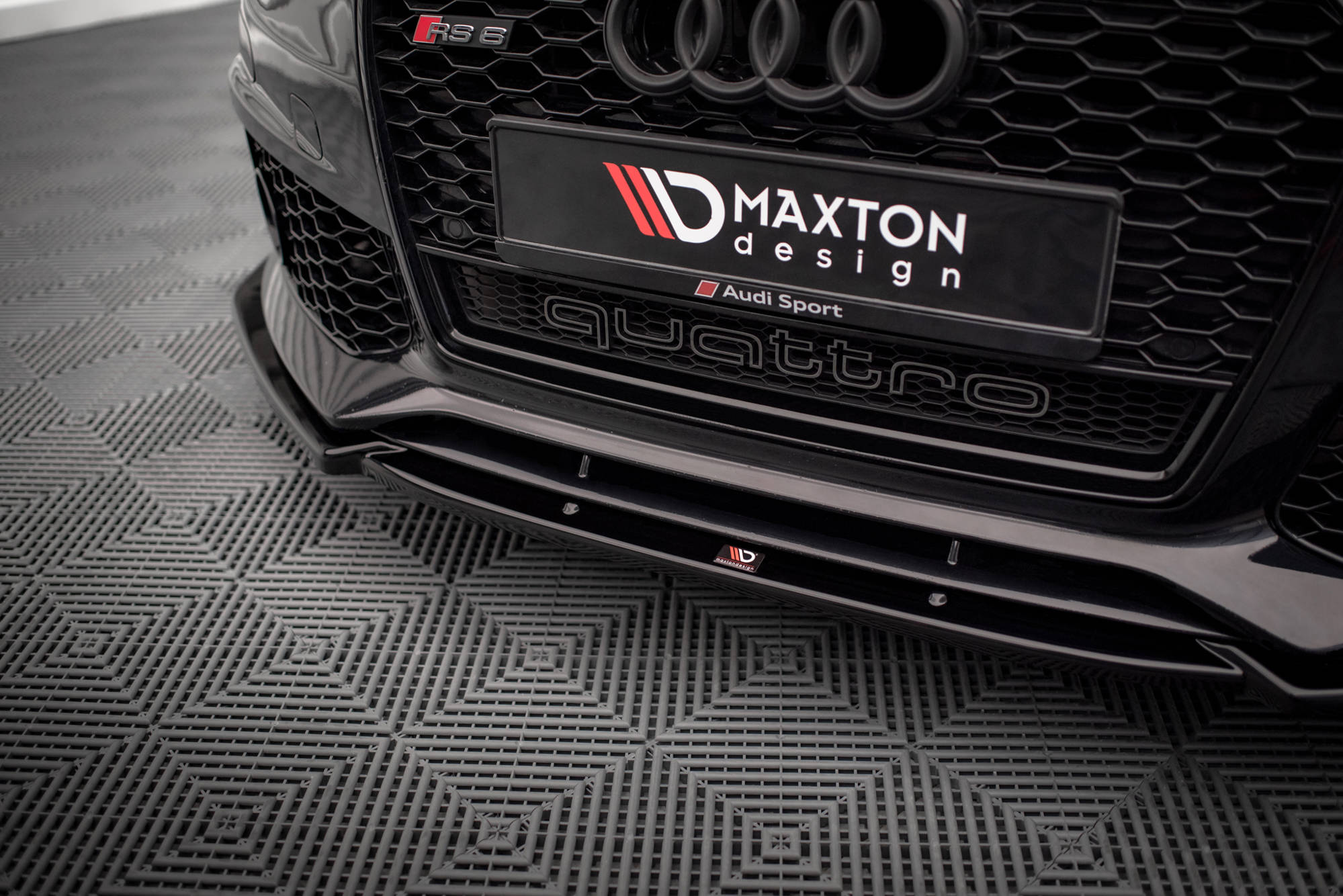 Maxton Design Front Ansatz für Audi A6 RS6 Look C7 schwarz matt