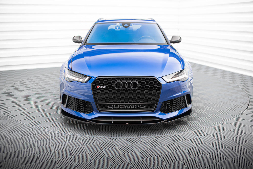 Maxton Design Street+ Spoilerlippe Front Ansatz V.3 passend für Audi RS6 C7 / C7 Facelift schwarz Hochglanz