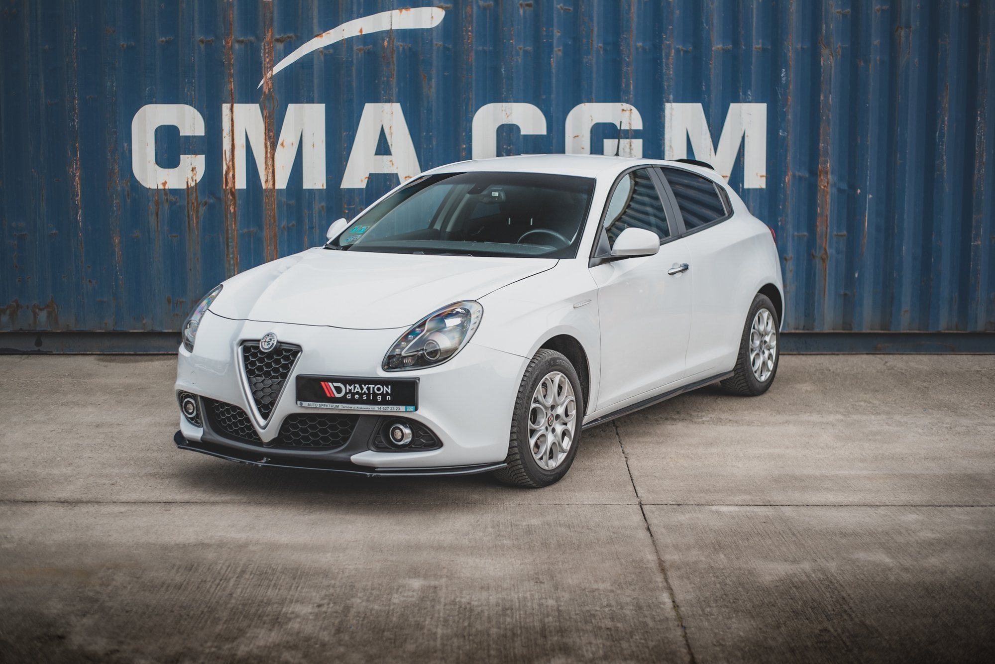 Maxton Design Street+ Spoilerlippe Front Ansatz V.2 passend für Alfa Romeo Giulietta schwarz Hochglanz