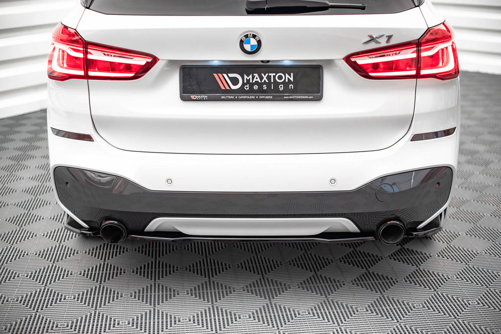 Maxton Design Heckansatz BMW X1 M-Paket F48 / F48 Facelift schwarz Hochglanz für BMW X1 F48