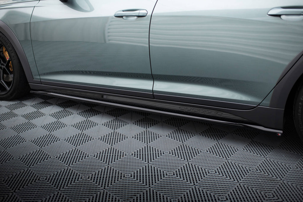 Maxton Design Street+ Seitenschweller Leisten passend für Audi A6 Allroad C8 schwarz Hochglanz