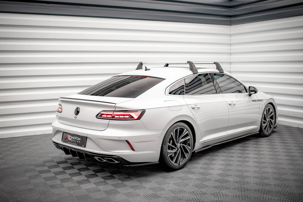 Maxton Design Diffusor Heck Ansatz passend für VW Arteon R Limousine / Shooting Brake Mk1 Facelift schwarz Hochglanz