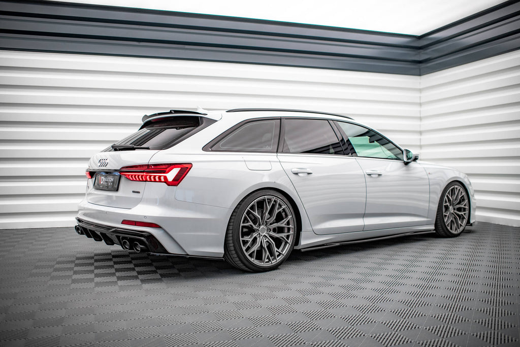 Maxton Design Street+ Seitenschweller Leisten passend für Audi A6 S-Line / S6 C8 / C8 Facelift schwarz Hochglanz