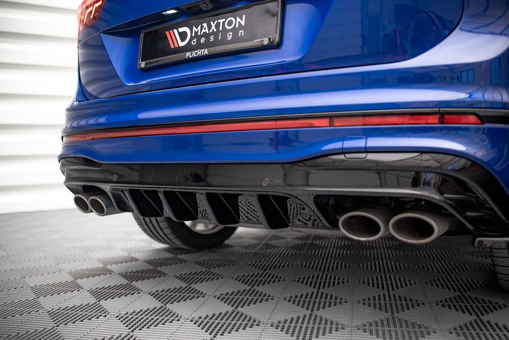 Maxton Design Diffusor Heck Ansatz passend für VW Tiguan R Mk2 Facelift schwarz Hochglanz
