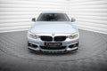Maxton Design Street+ Spoilerlippe Front Ansatz V.3 passend für BMW 4er Coupe / Gran Coupe / Cabrio M-Paket F32 / F36 / F33 schwarz Hochglanz