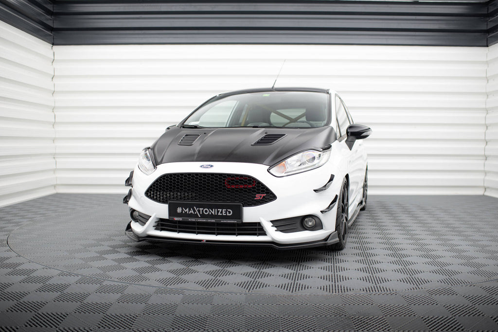 Maxton Design Street+ Spoilerlippe Front Ansatz V.5 passend für Ford Fiesta ST Mk7 Facelift schwarz Hochglanz