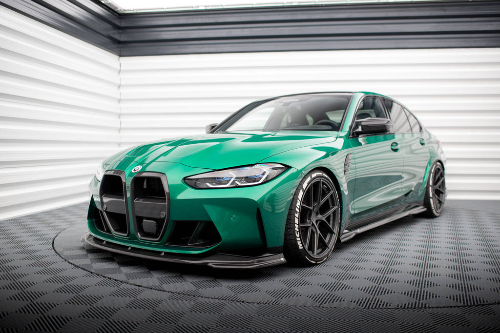 Maxton Design Prepreg Carbon Fiber Street+ Spoilerlippe Front Ansatz V.2 passend für BMW M3 Limousine / Touring G80 / G81
