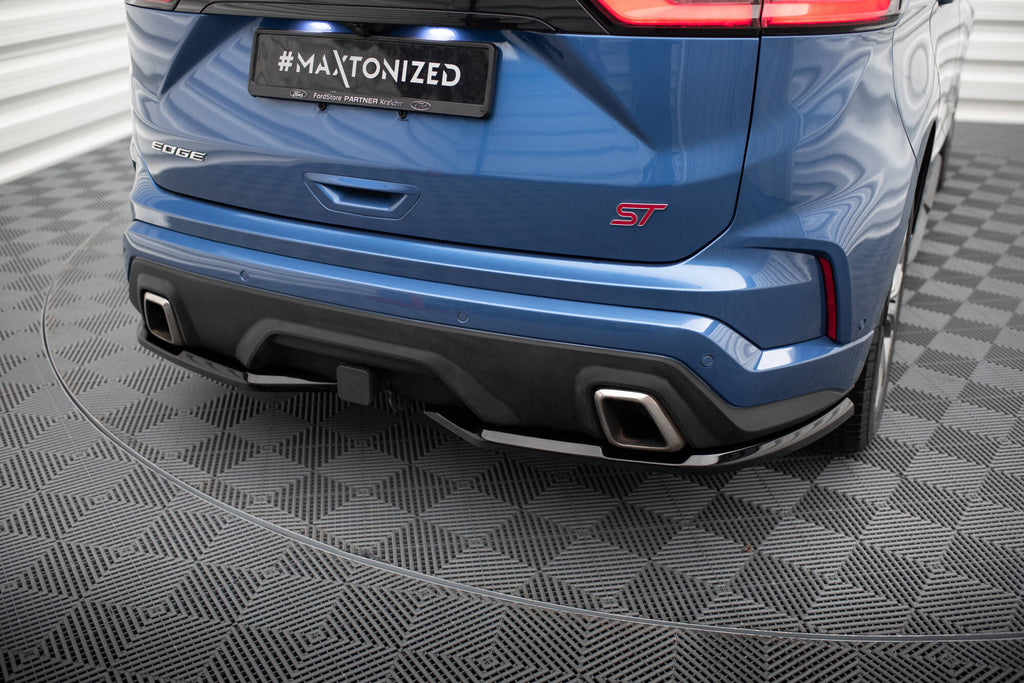 Maxton Design Heck Ansatz Flaps Diffusor passend für Ford Edge ST Mk2 Facelift schwarz Hochglanz