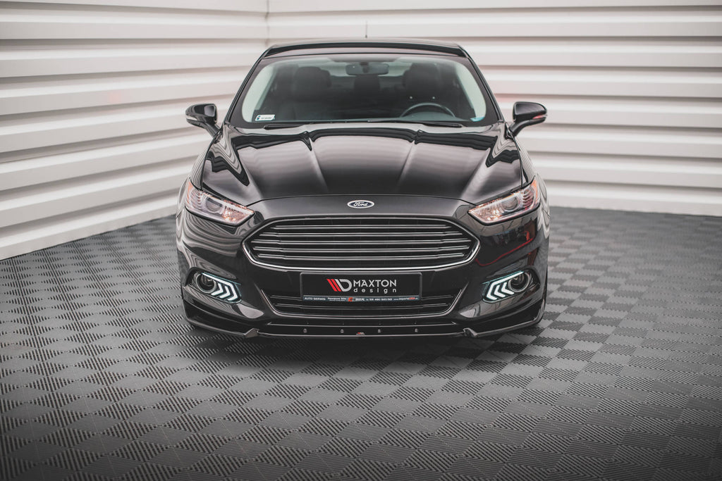 Maxton Design Street+ Spoilerlippe Front Ansatz passend für Ford Mondeo Mk5 schwarz Hochglanz