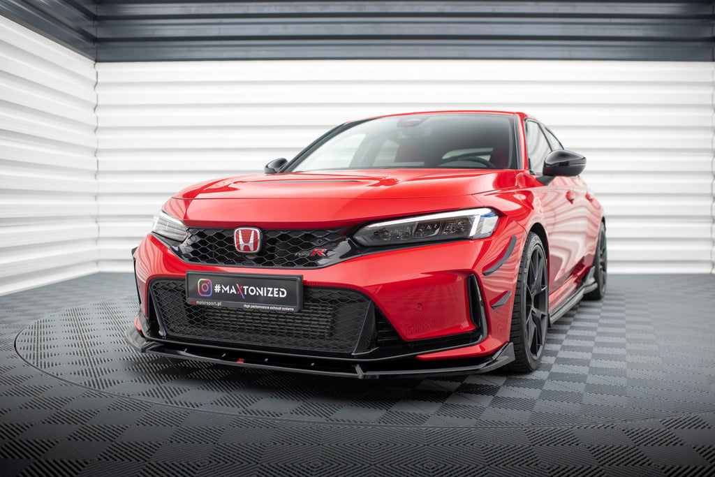 Maxton Design Street+ Spoilerlippe Front Ansatz V.2 passend für Honda Civic Type-R Mk 11 schwarz Hochglanz